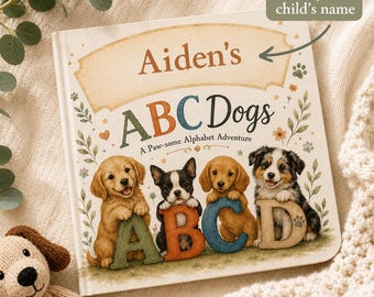Custom ABC Dogs Board Book Personalized Childrens Book Gift