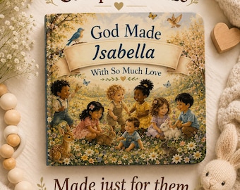 Personalized Christian Board Book for Kids | God Made You With So Much Love | Custom Child Name Book | Baptism Gift | Faith Keepsake