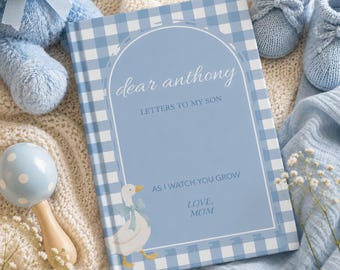 Personalized Letters to My Son Journal, Memory Book for Boys, Baby Shower Gift, Keepsake Notebook from Mom