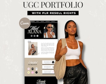 Modèle de portfolio UGC neutre PLR, Modèle de portfolio d'influenceur, Créateur UGC PLR, Modèle de portfolio pour créateur UGC, Produits numériques UGC