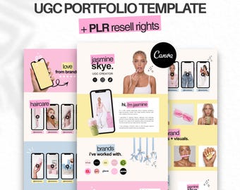 Modèle de site web portfolio UGC, Portfolio UGC PLR, Modèle UGC, Modèles pour créateurs UGC, Modèle de portfolio pour créateur, Modèle Canva UGC