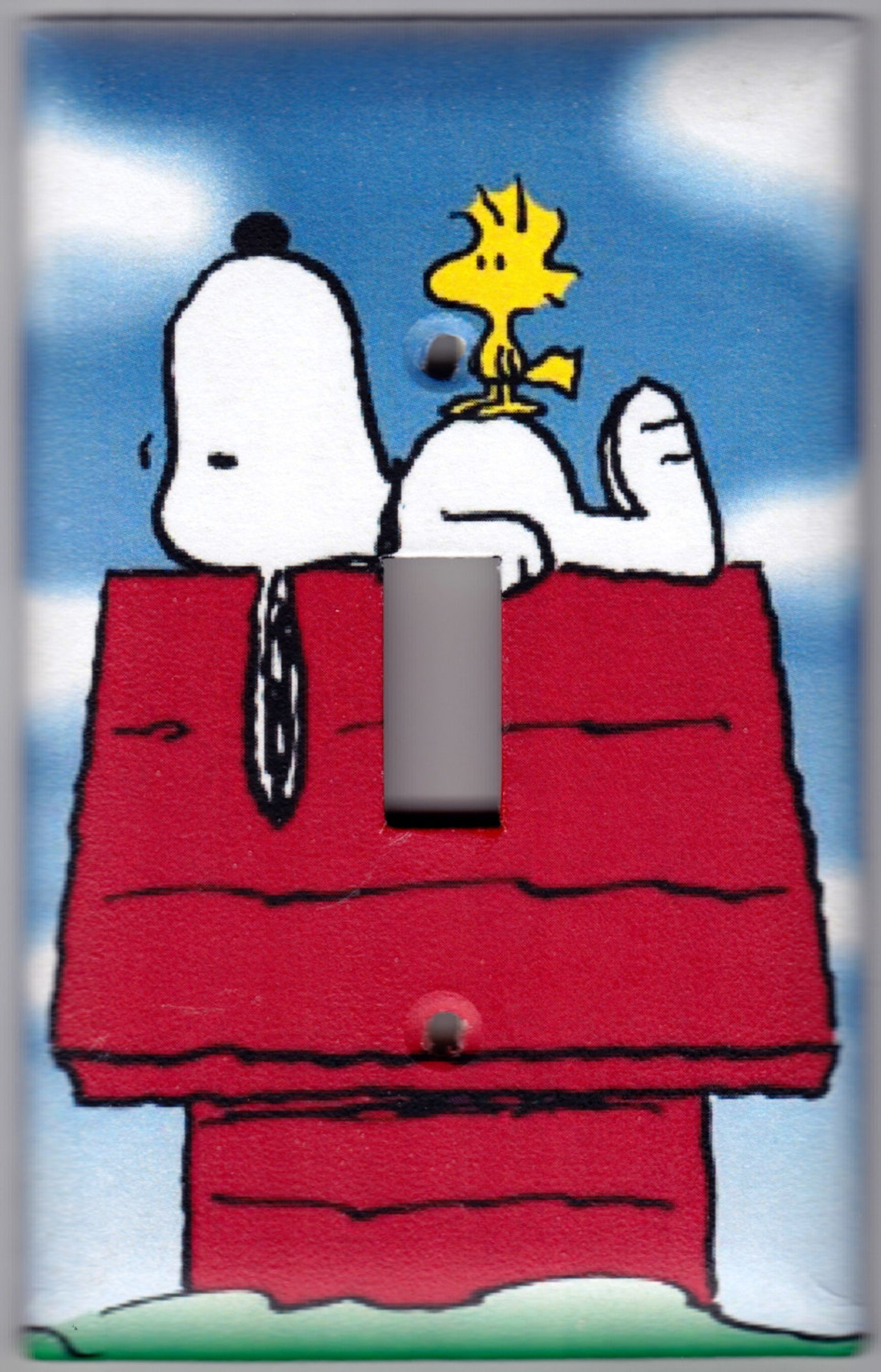 Snoopy and Woodstock on Doghouse / Peanuts Switchplate Cover | Etsy