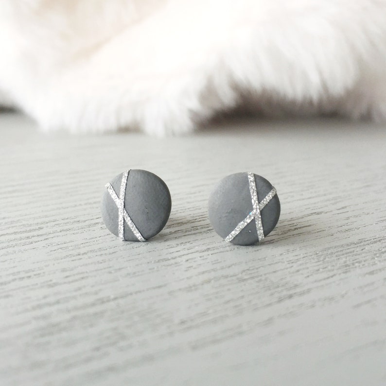 Set of 3 Studs Earrings/ Handmade Polymer Clay Earrings Set/ Etsy