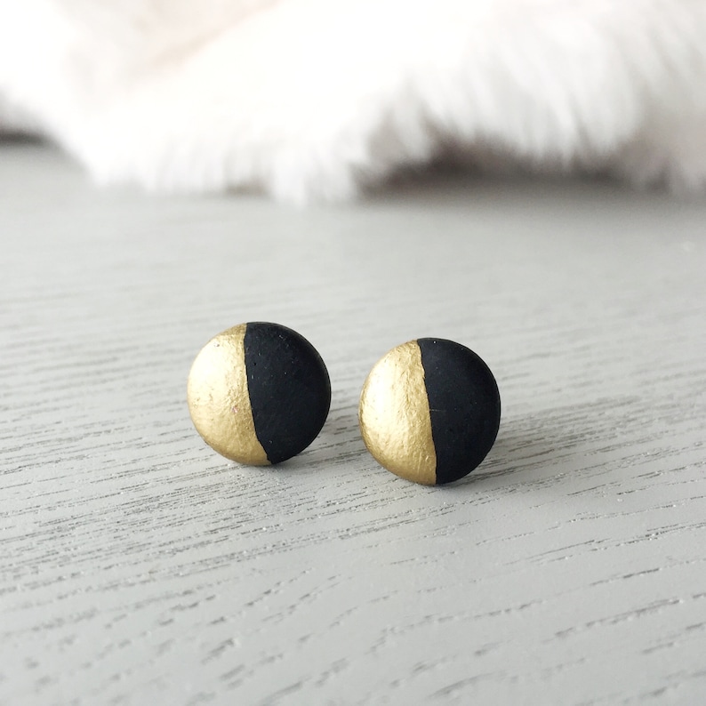 Set of 3 Studs Earrings/ Handmade Polymer Clay Earrings Set/ Etsy