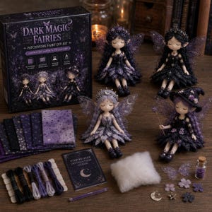 Kit de couture féerique à faire soi-même, kit de création de poupées féeriques en patchwork, ensemble de loisirs créatifs en tissu avec matériel et instructions, cadeau fait main idéal pour les débutants