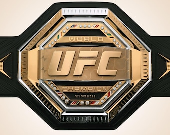 Custom MMA Championship Belt | Personalized Title Belt Replica | Engraved Gold Plate | Combat Sports Gift