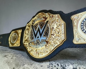 Cinturón de campeonato de lucha libre personalizado / Réplica de cinturón de título personalizada / Placas doradas grabadas / Tallas para adultos y niños / Regalo