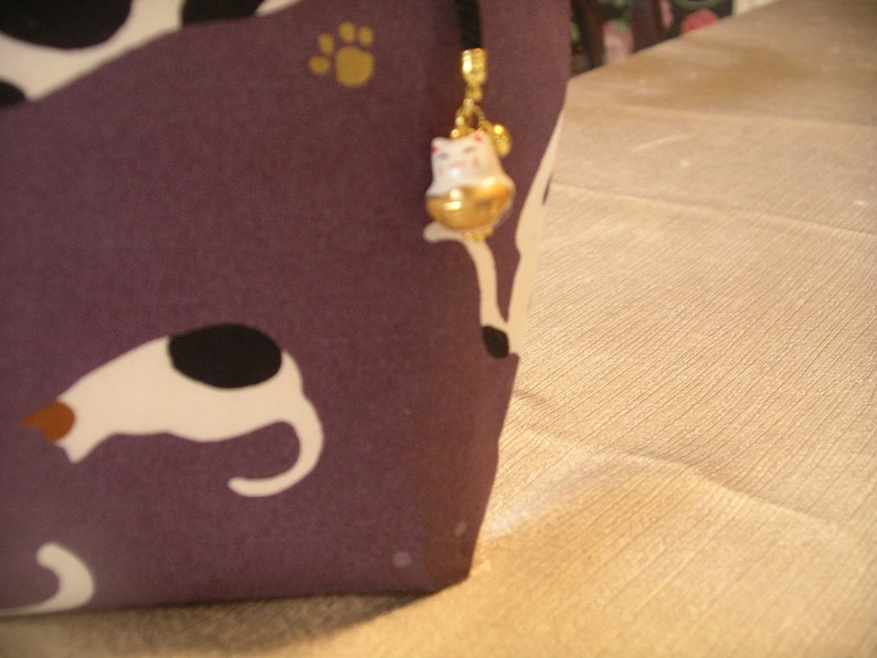 Asian Cats on Purple Make-Up Bag