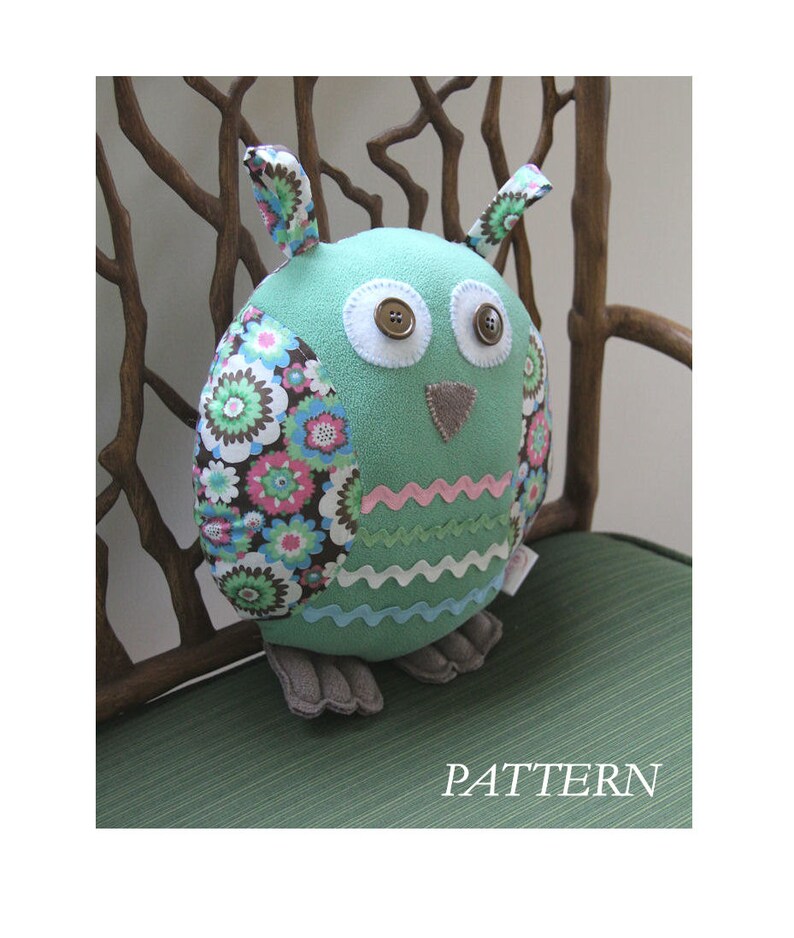 Pattern PDF for OWL PILLOW With Lace or Ric Rac Etsy