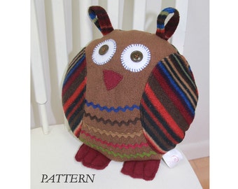 Pattern PDF for OWL PILLOW with lace or ric rac