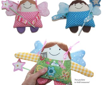 Pattern PDF for Tooth Fairy Angel Boy & Girl and Magic Wand Instant Download Fairy Angel Doll