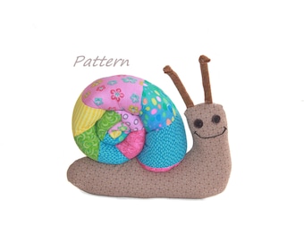 Pattern PDF for Scrap Bag Snail Stuffed Animal Instant Download