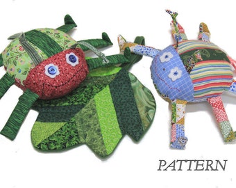 PATTERN PDF Scrap Bag Bug & Leaf Stuffed Toy