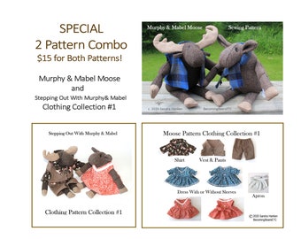 Moose & Clothing Sewing Pattern Combo Special PDF Instant Download, Murphy and Mabel