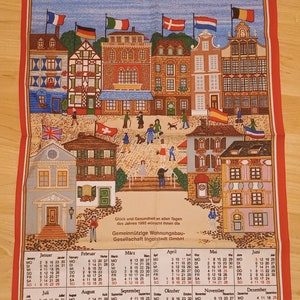 Vintage tea towel calendar 1995
