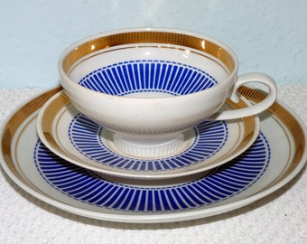 vintage collector's cup blue stripes