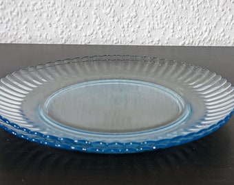 Glasteller 2Stk. flach blau