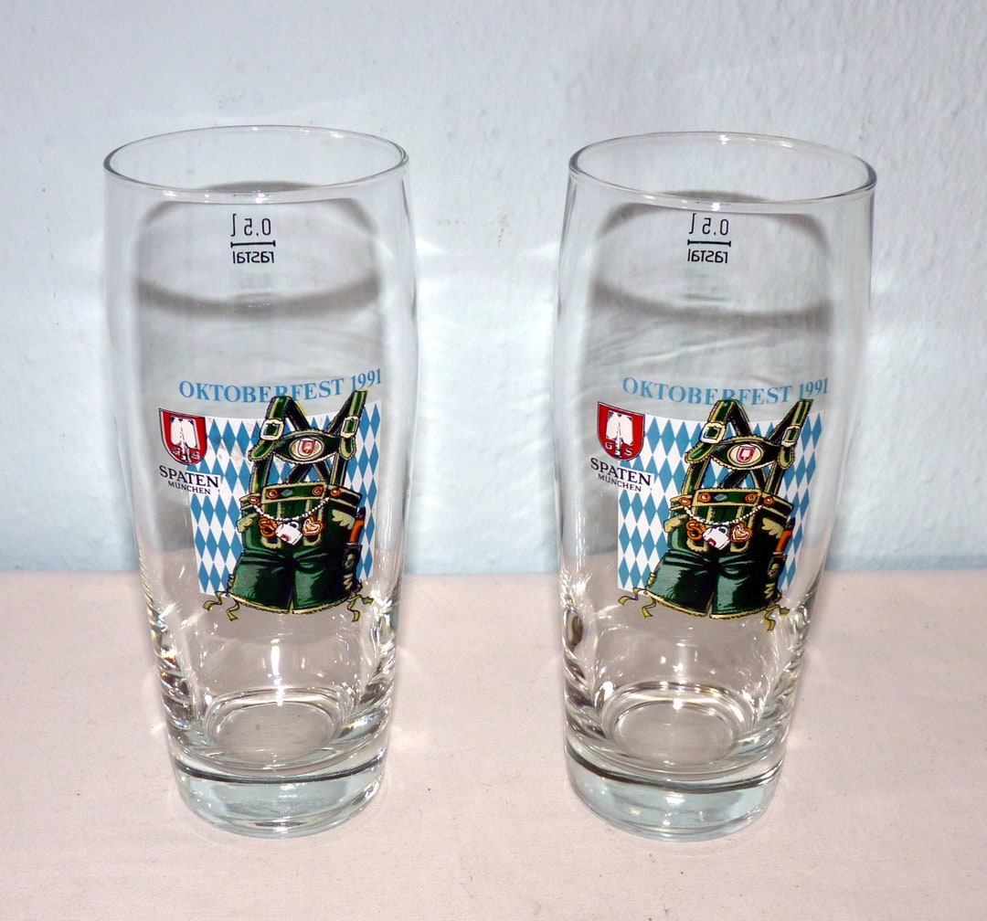2 Oktoberfest Beer Glasses 1991 Etsy