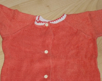 70s baby sleepsuit red retro