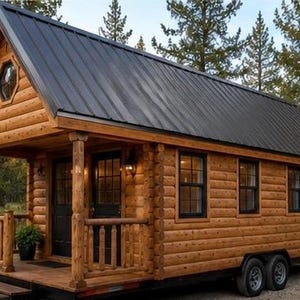 Log Cabin Tiny House on Wheels Build Plans | 24 Foot THOW Blueprint | DIY Cabin PDF | Two Floor Plans | Instant Digital Download