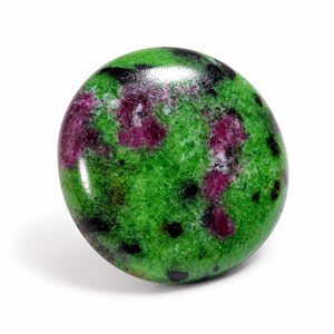Natural Ruby Zoisite Round Cabochon, Magenta Green Crystal Loose Gemstone, Jewelry Supplies