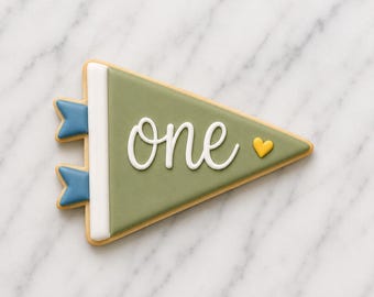Pennant Cookie Cutter, First Birthday Banner, Sun Themed Party, 3.5 Inch