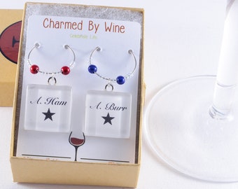 A. Ham and A. Burr Wine Charm Pair. Quarantine gift, Hamilton fan gift, Wine Lover Gift, Musical Theatre, Hamilfan