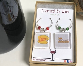 Gilmore Girls Wine Charm Pair: Luke's Diner, Dragonfly Inn