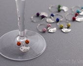 Silver Bird Wine Charms "Rainbow Birds" (Set of 8)