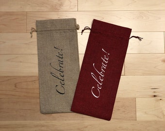 Wine Bag "Celebrate!" (Choice of Red or Natural)