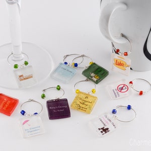 Gilmore Girls Wine Charms choose 2-8 charms: Luke's Diner, Dragonfly Inn, Stars Hollow, In Omnia Paratus Gilmore Girls Gift image 4