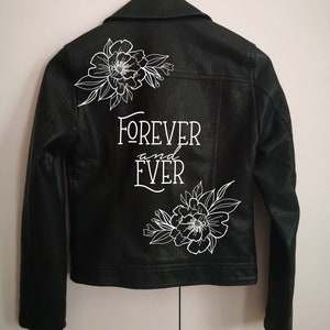 Kit de veste en cuir personnalisé, veste de mariage DIY, kit de peinture de bricolage en cuir ou en denim en cuir ou en denim, nom ou texte personnalisé. Cadeau de mariée.