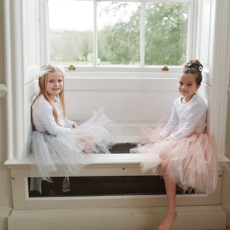 Pale Grey Fairy Tutus Nude Girls Skirt Tulle Skirts Peach Flower Girl Tutu Flower Girl Tulle Dress UK Ballet Tutus Bridesmaid Dress