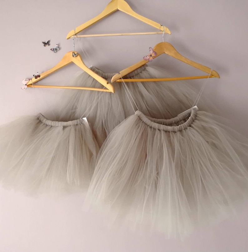 Grey Tulle Skirt, Adult and Child Tutu Skirts, Fluffy Tulle Tutus Flower Girl Bridesmaid Skirt, Tulle Wedding Skirts Custom Colours UK image 7