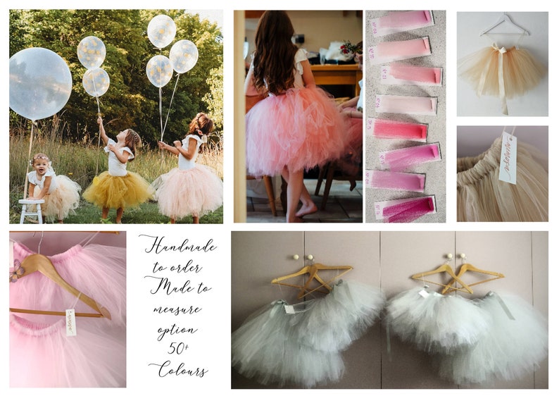 Grey Tulle Skirt, Adult and Child Tutu Skirts, Fluffy Tulle Tutus Flower Girl Bridesmaid Skirt, Tulle Wedding Skirts Custom Colours UK image 2