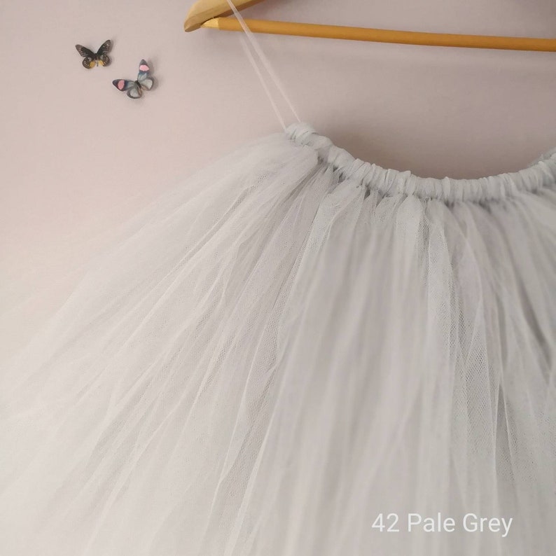 Grey Tulle Skirt, Adult and Child Tutu Skirts, Fluffy Tulle Tutus Flower Girl Bridesmaid Skirt, Tulle Wedding Skirts Custom Colours UK image 3