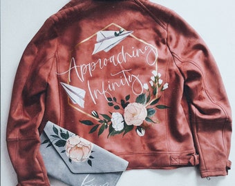 Personalised Bridal Jacket Design and Painting, Personalized Leather Jacket Custom Design Hand Lettering, Custom Painted Leather Jacket UK