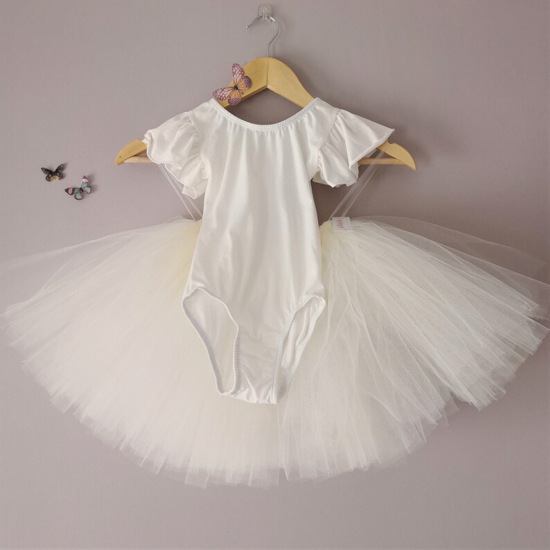 White or Ivory Flower Girl Dress Tutu Dress Age 2-10 Years Tutu Dresses UK Leotard and Handmade Tutu Skirt Tulle Bridesmaid Dresses