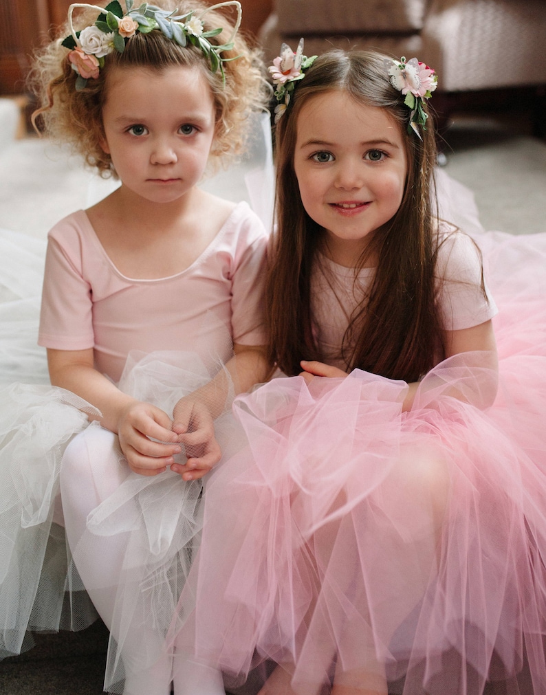 Pink Purple/lavender Flower Girl Tutus Long Tulle Skirts Etsy