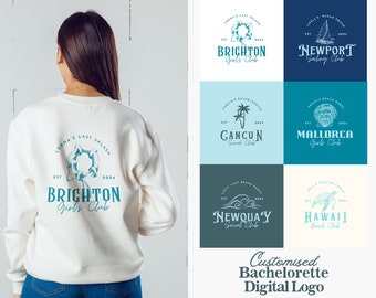 Bachelorette Logo Digital Coastal Logo Design Beach Hen Party Beach Bachelorette Logo Nautical Bach Party Graphic SVG