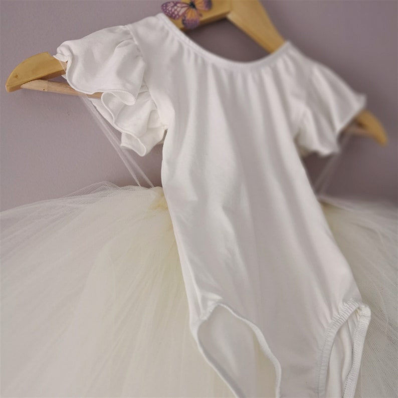 White or Ivory Flower Girl Dress Tutu Dress Age 2-10 Years Tutu Dresses UK Leotard and Handmade Tutu Skirt Tulle Bridesmaid Dresses