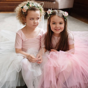 Peach, Blush Pink or Custom Colour Calf Length Tutu Tulle Skirt, Bridesmaid tutu, Ballet Tutu, Flower Girl Dress, Long Tulle Tutu Skirt UK image 6