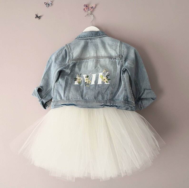 flower girl denim jacket
