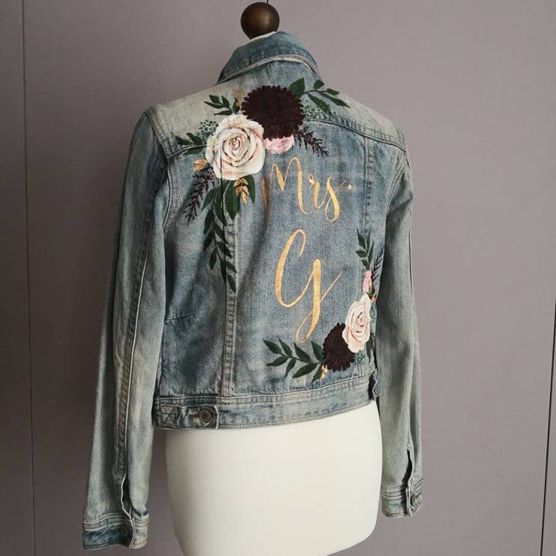 Hand Painted Custom Design Wedding Jacket Painted Denim Etsy