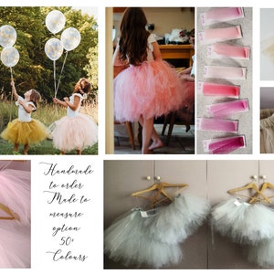 Peach, Blush Pink or Custom Colour Calf Length Tutu Tulle Skirt, Bridesmaid tutu, Ballet Tutu, Flower Girl Dress, Long Tulle Tutu Skirt UK image 2