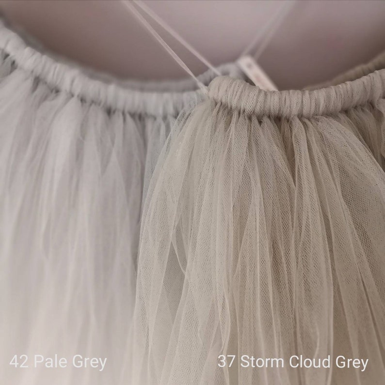 Grey Tulle Skirt, Adult and Child Tutu Skirts, Fluffy Tulle Tutus Flower Girl Bridesmaid Skirt, Tulle Wedding Skirts Custom Colours UK image 5