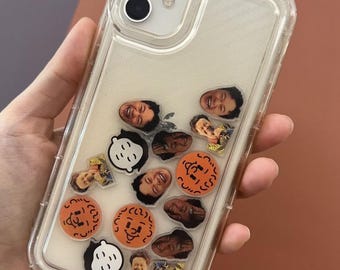 Custom Rocker Phone Acrylic Pieces Customized 1cm 2cm 3cm DIY Shaker Phone Case Acrylic Heads Baby's Faces Shockproof Casing Iphone