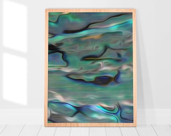 White Paua Theme 2 : Abstract Digital Art Inspired by Mother-of-Pearl and Paua Shell Colors and Iridescence