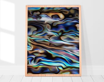 Blue Paua Theme 1 : Abstract Digital Art Inspired by Mother-of-Pearl and Paua Shell Colors and Iridescence