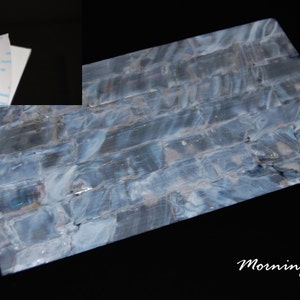 White Freshwater Shell Coated Adhesive Veneer Sheet (9.4&quot; x 5.5&quot; x 0.006&quot; inches)